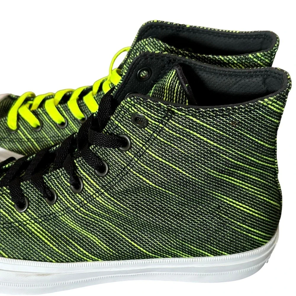 Converse Chuck Taylor II Black‎ Volt High Top Sneakers Sz 10 - Picture 4 of 9